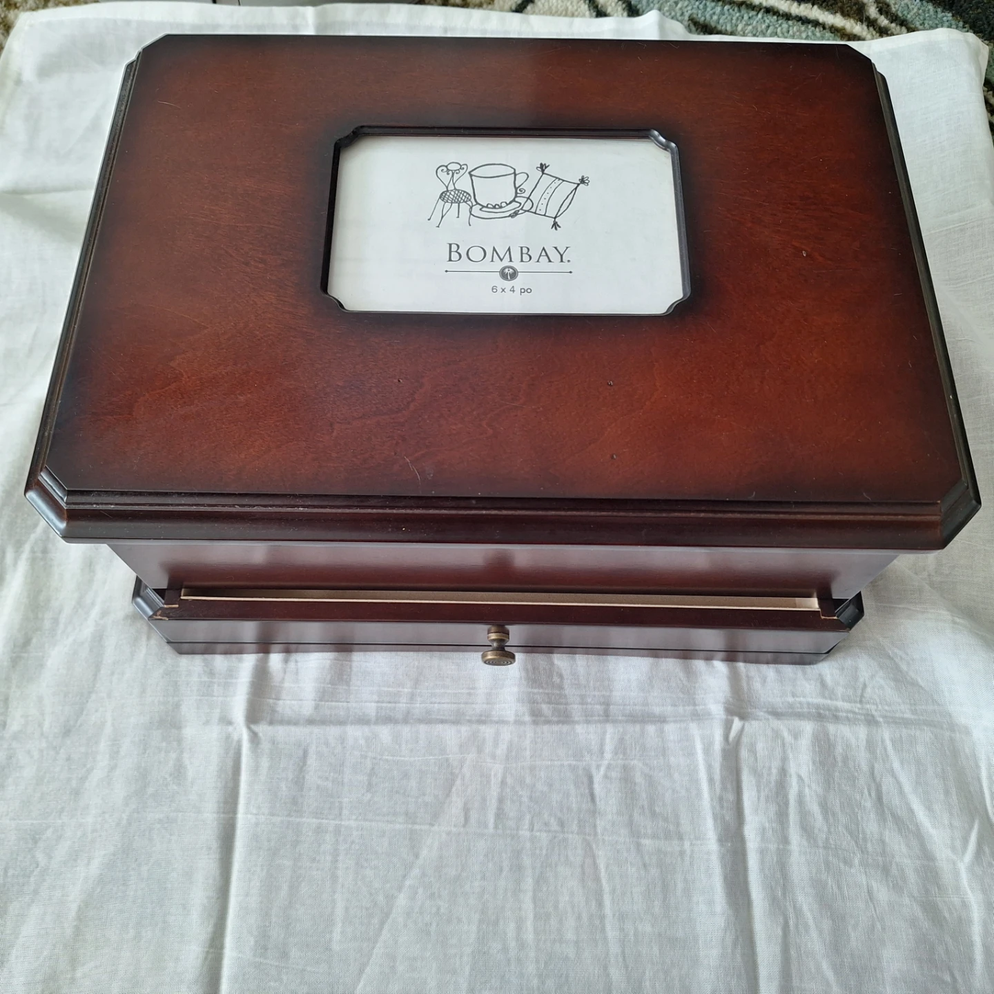 Bombay Wooden Jewellery Box with Photo Frame
