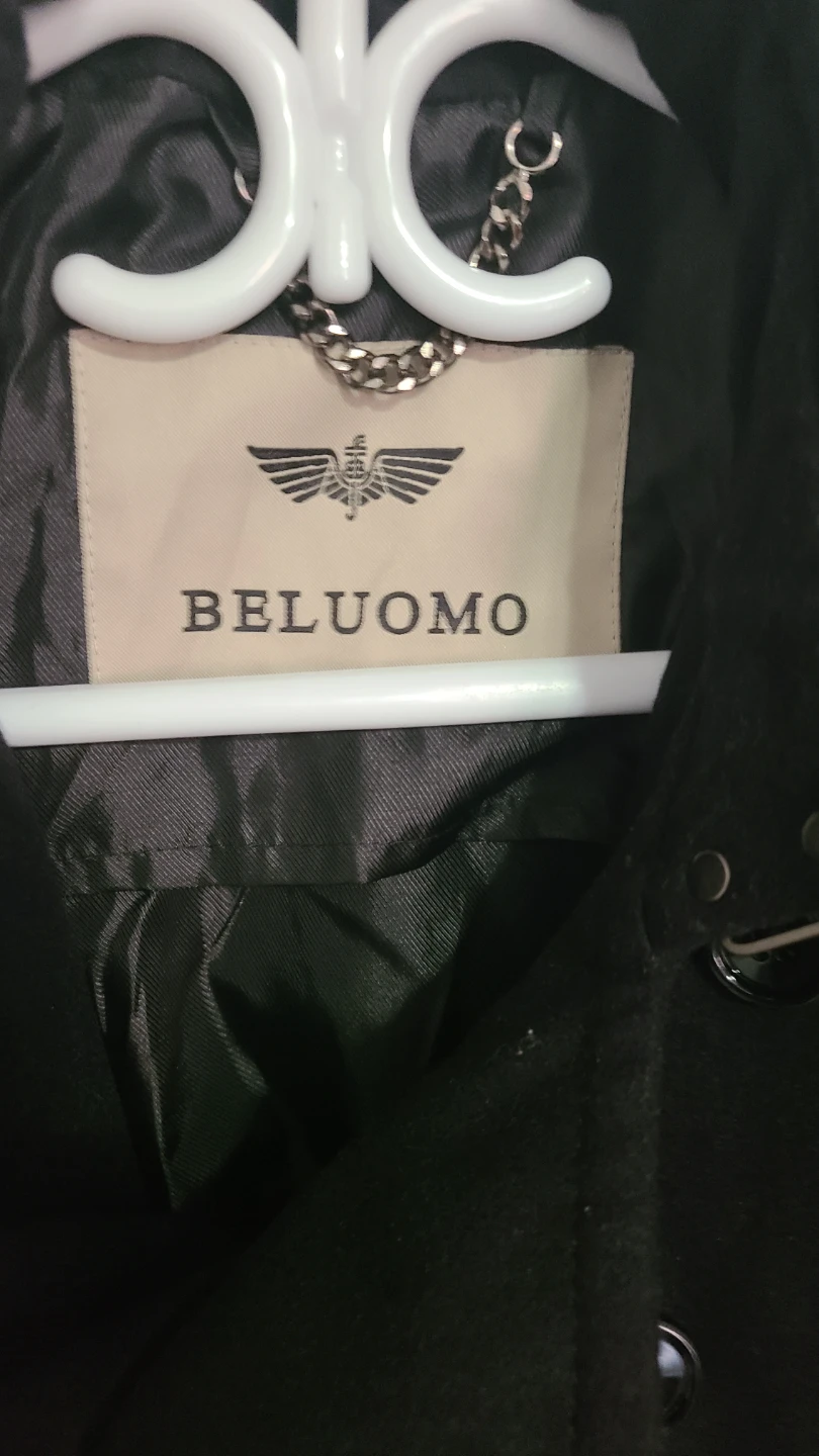 BELUOMO Black Double-Breasted Coat - photo 2