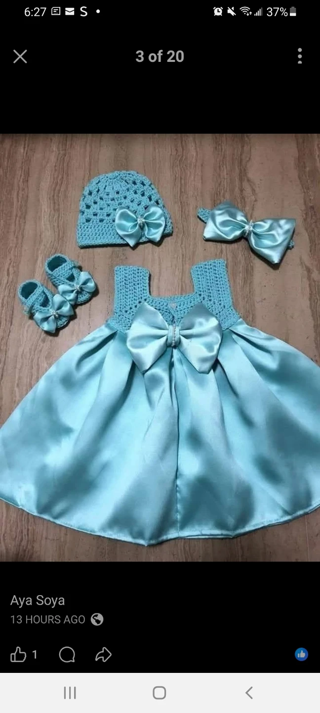 Handmade Crochet Baby Dress and Accessories - photo 3