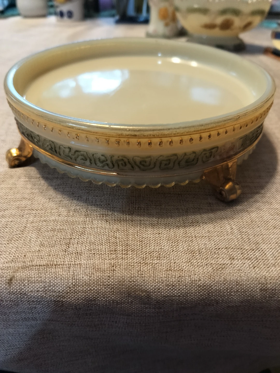 Decorative Trinket Dish with Gold Accents