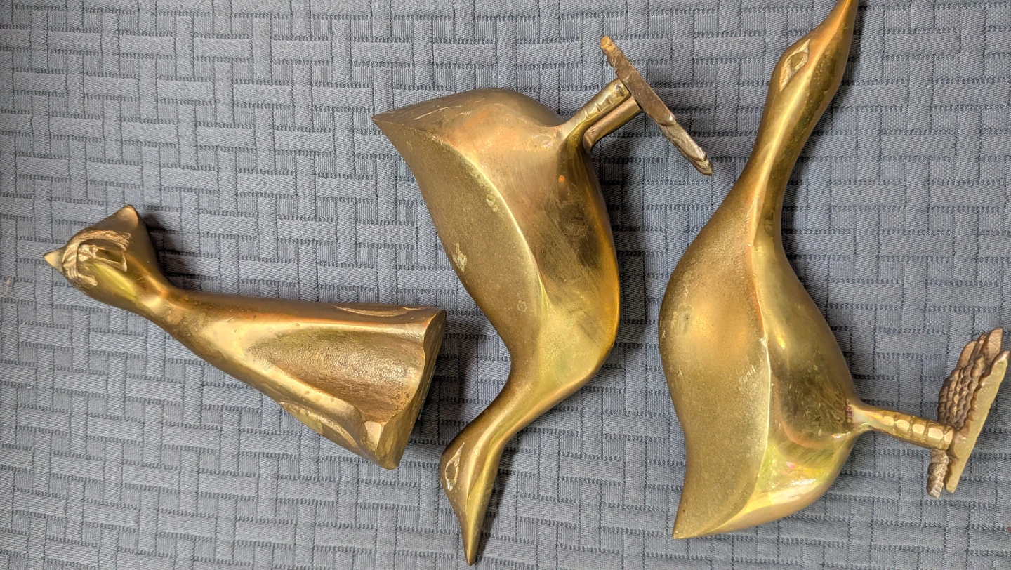 Collection Brass Duck and Cat Figurines - photo 5