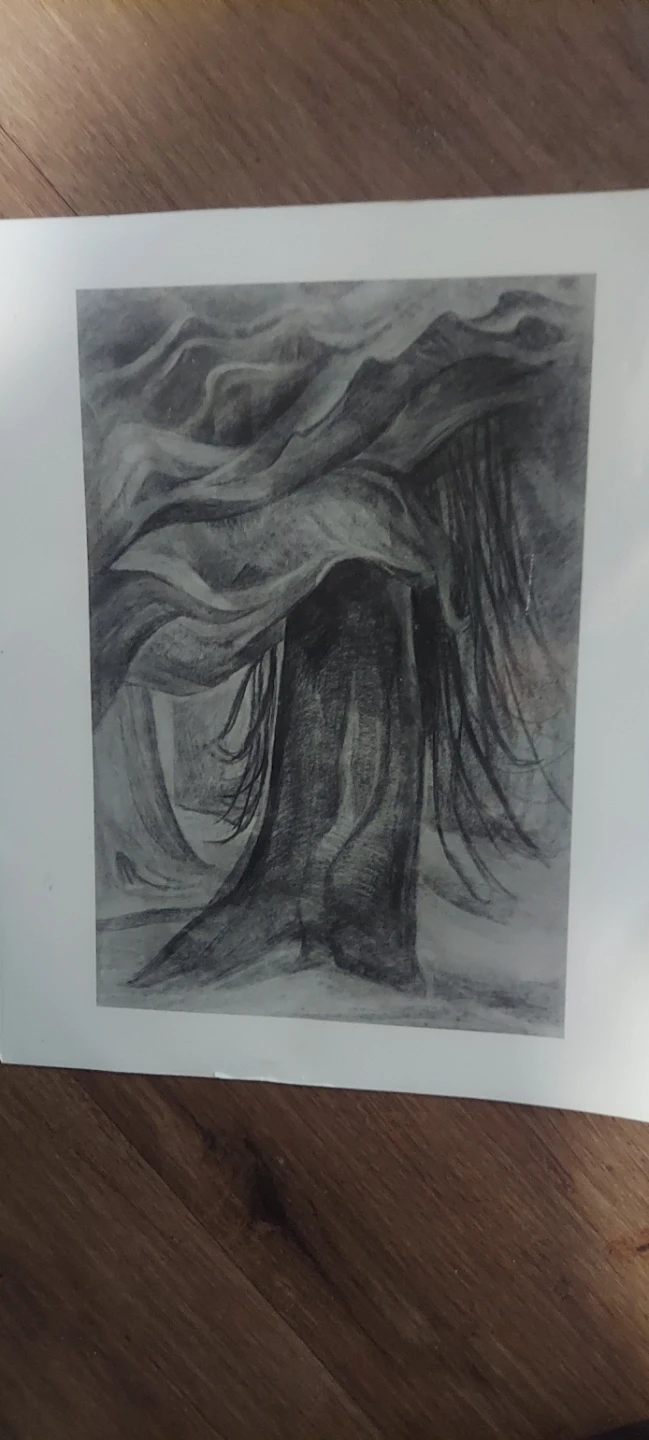 Reproduction of an Emily Carr  charcoal sketch.