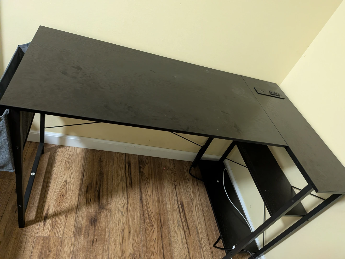Black L-Shaped Desk with Shelves - photo 3