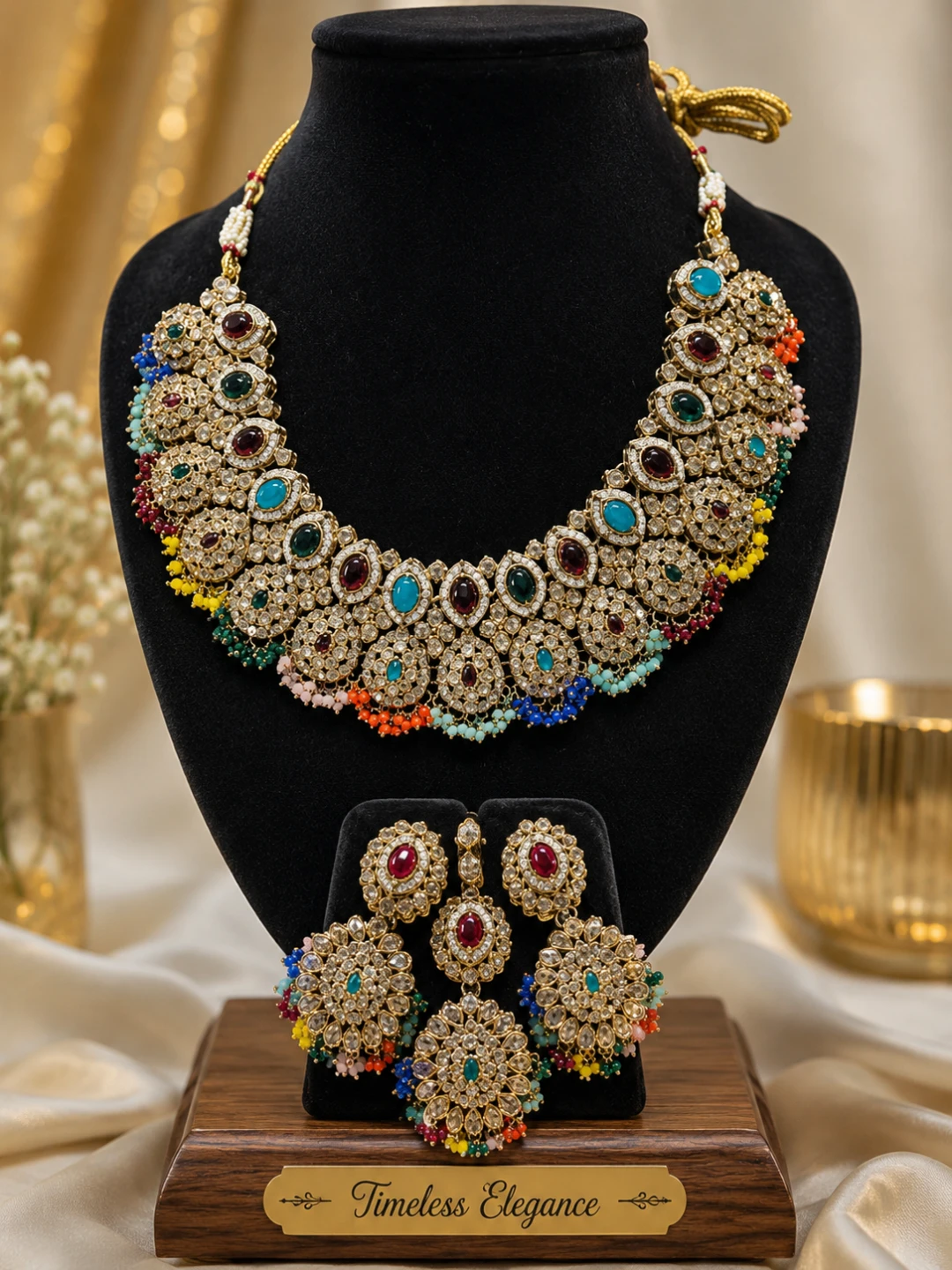 Elegant Multicolor Designer Necklace Set - photo 2