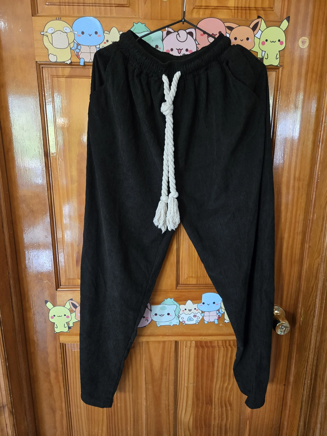 Vintage Corduroy Pants w/ Chunky Tassel Drawstring