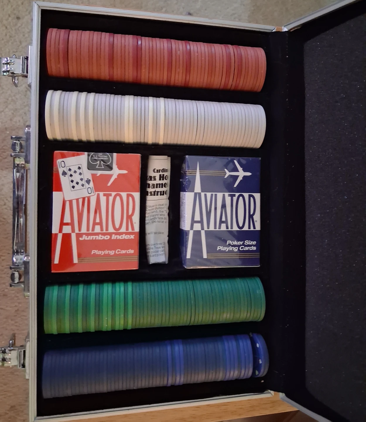 Aviator Poker Chip Set with Playing Cards