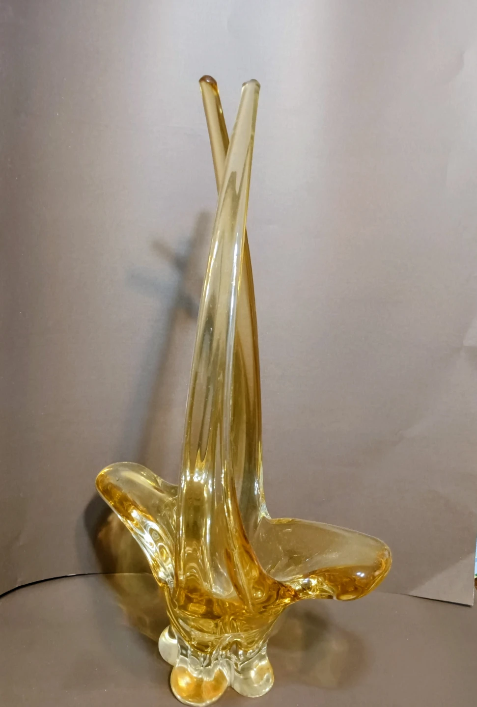 Vintage Golden Brown Chalet Glass Decor Art Glass 18” - photo 4