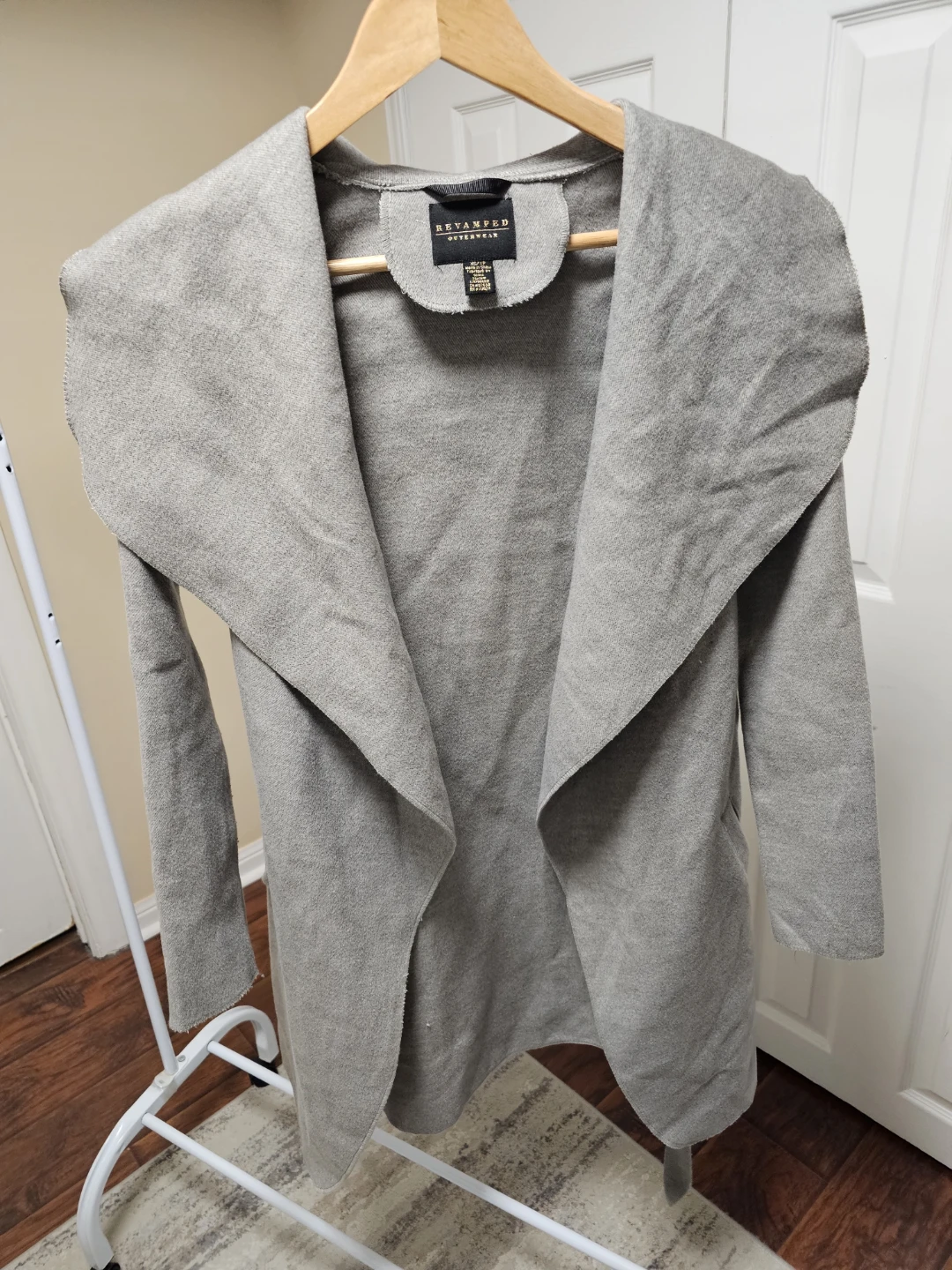 Revamped Outerwear Grey Drape Cardigan