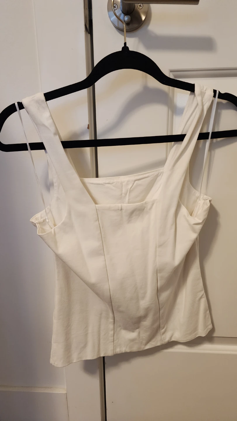 RW&Co White Square Neck Structured Tank Top - photo 2