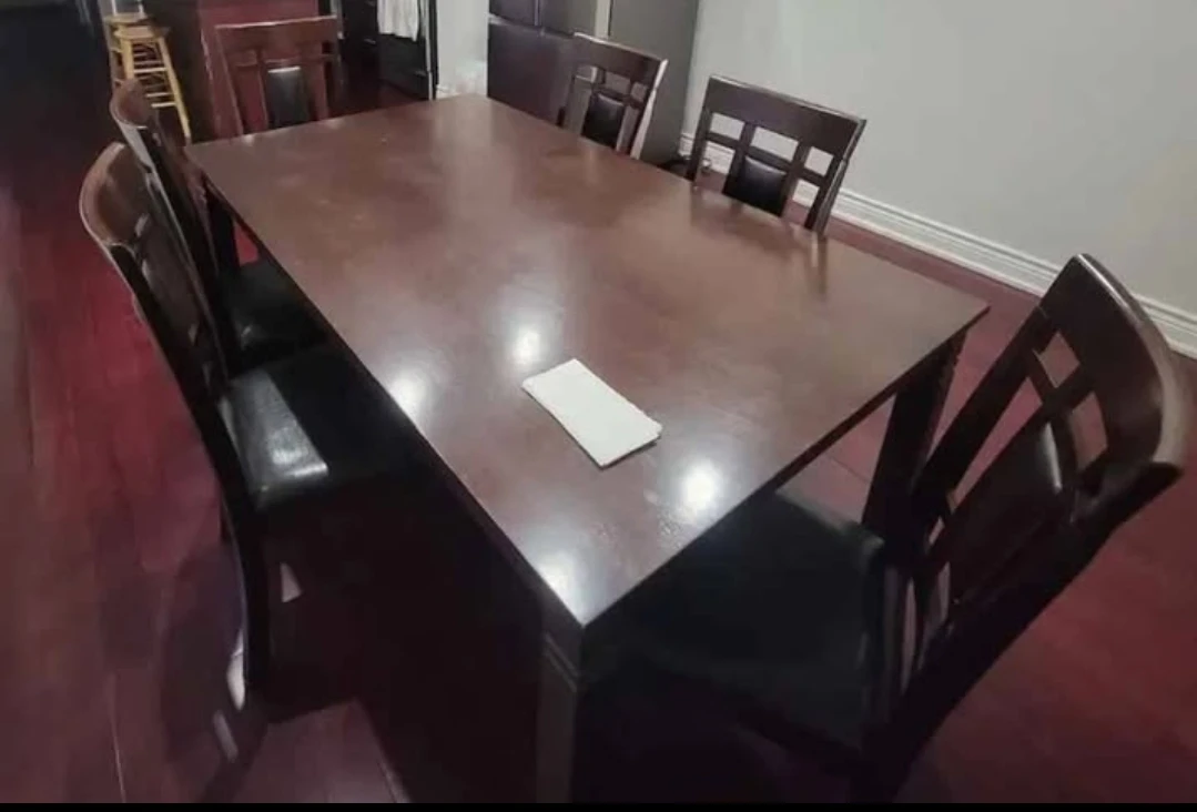 Wooden Dining Table with 6 Chairs - photo 2
