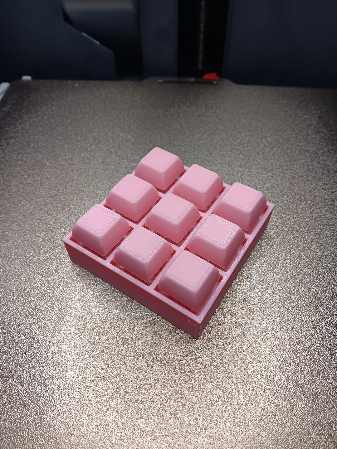 Pink 3D Printed 3x3 Keycap Display Tray