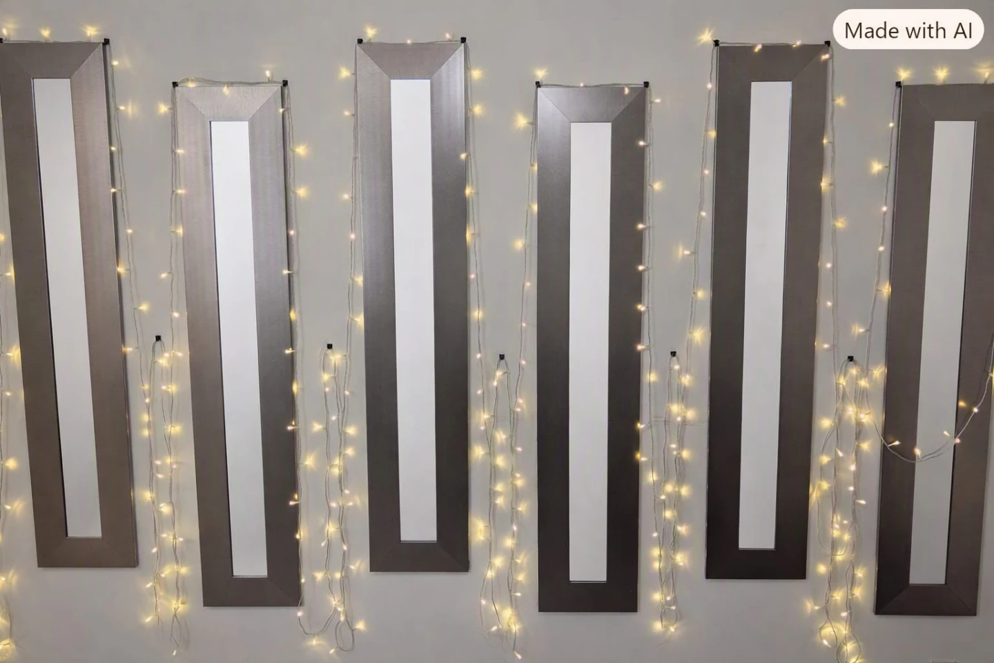 Set of 6 Tall Rectangular Wall Mirrors