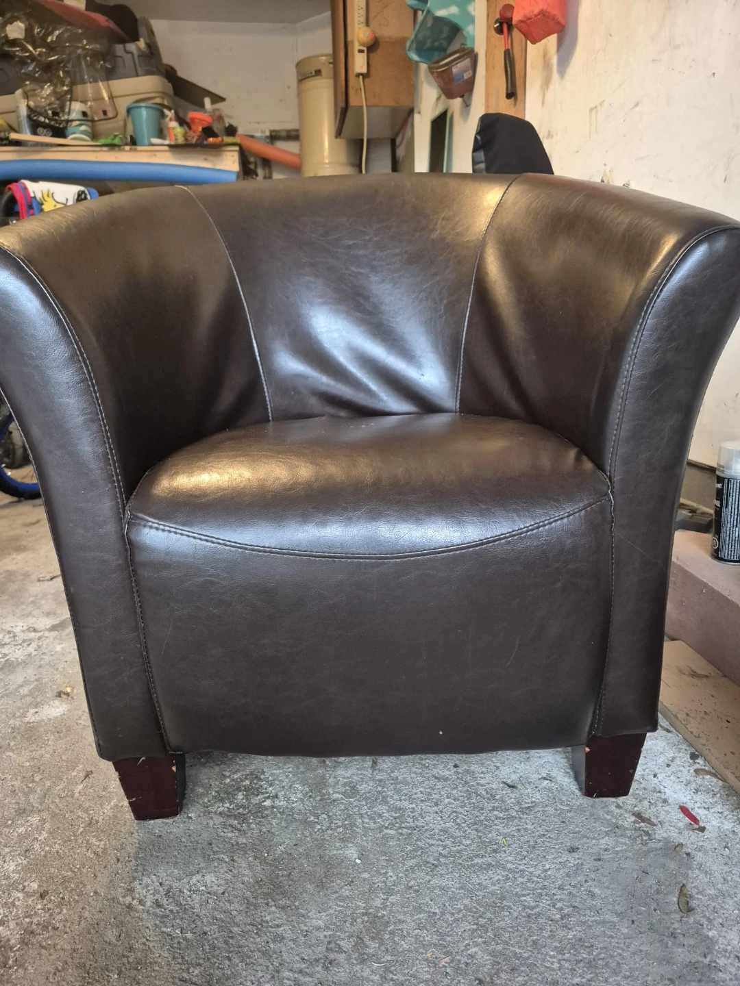 Arm Chair faux leather Brown - photo 2