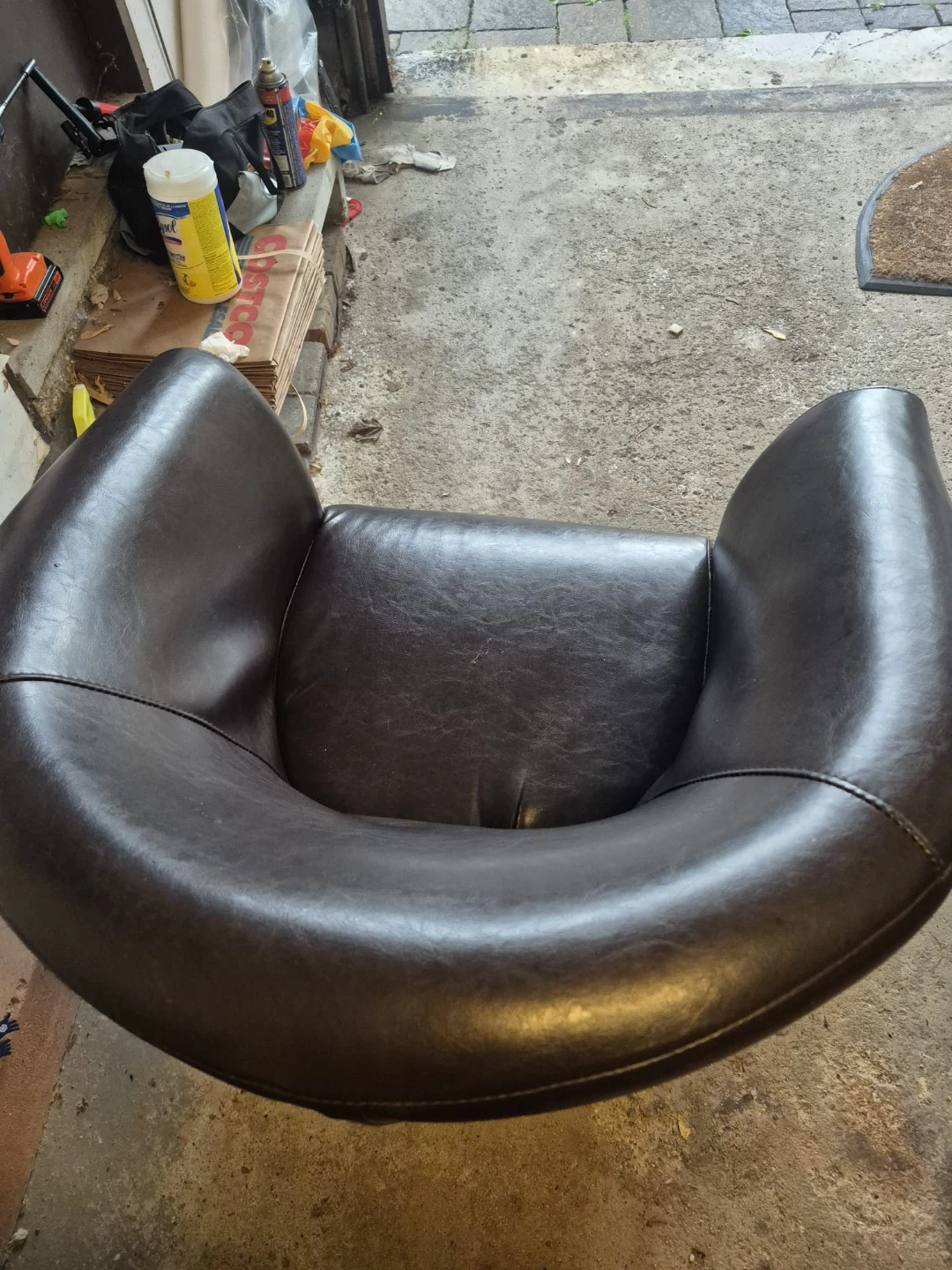 Arm Chair faux leather Brown - photo 3