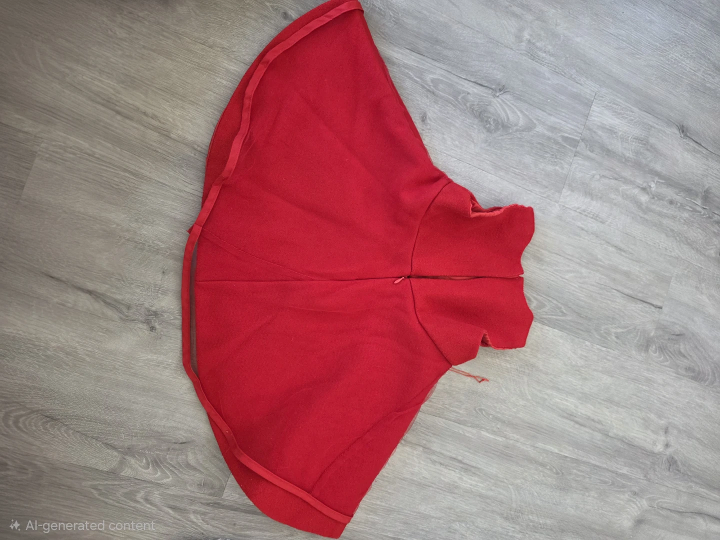 Red dress and fur cuff jacket - photo 3