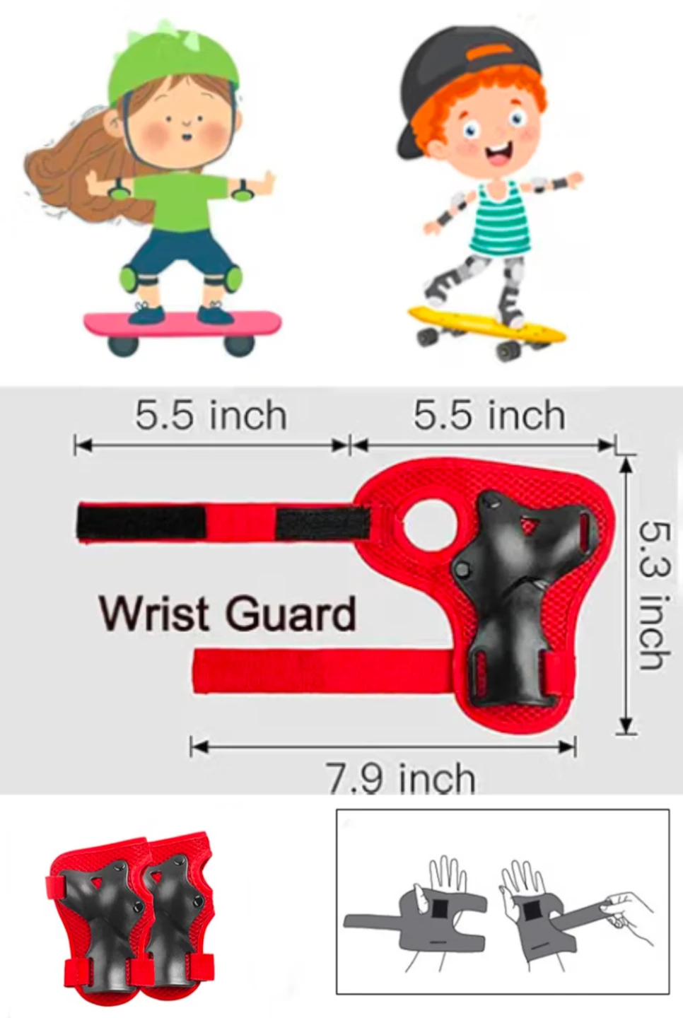 Kids Red Protective Gear Kids wrist pads - photo 2
