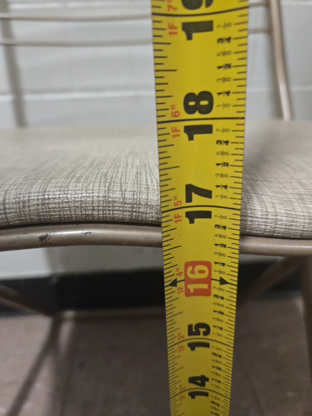 Vintage Mid-Century Gold Metal Folding Chair - photo 4