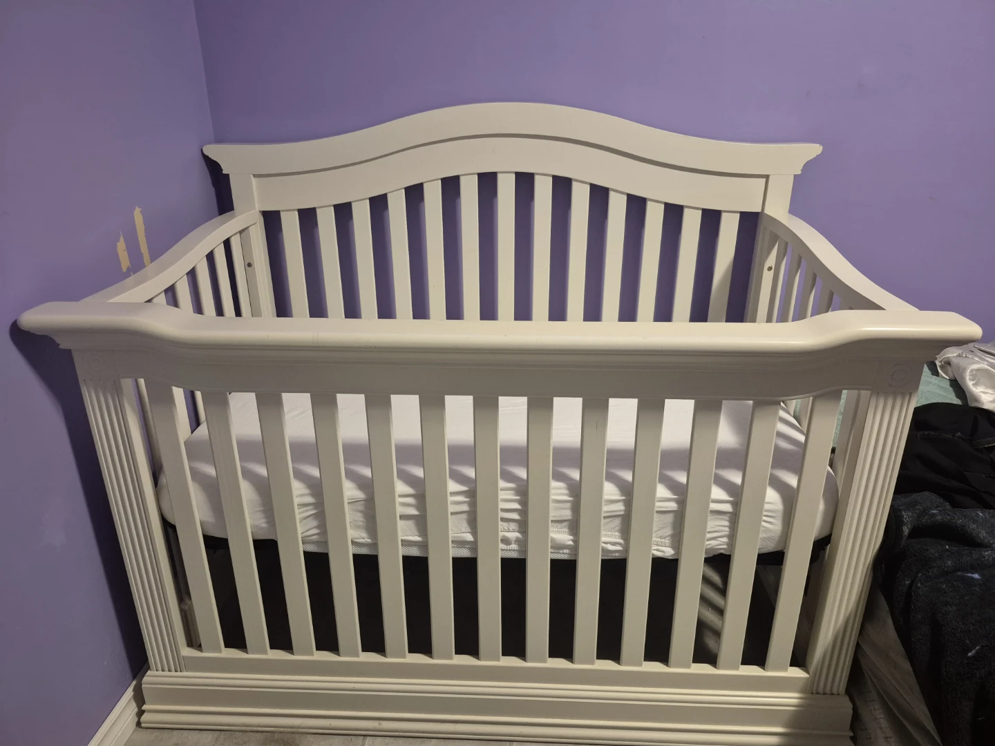 White Crib with Mattress