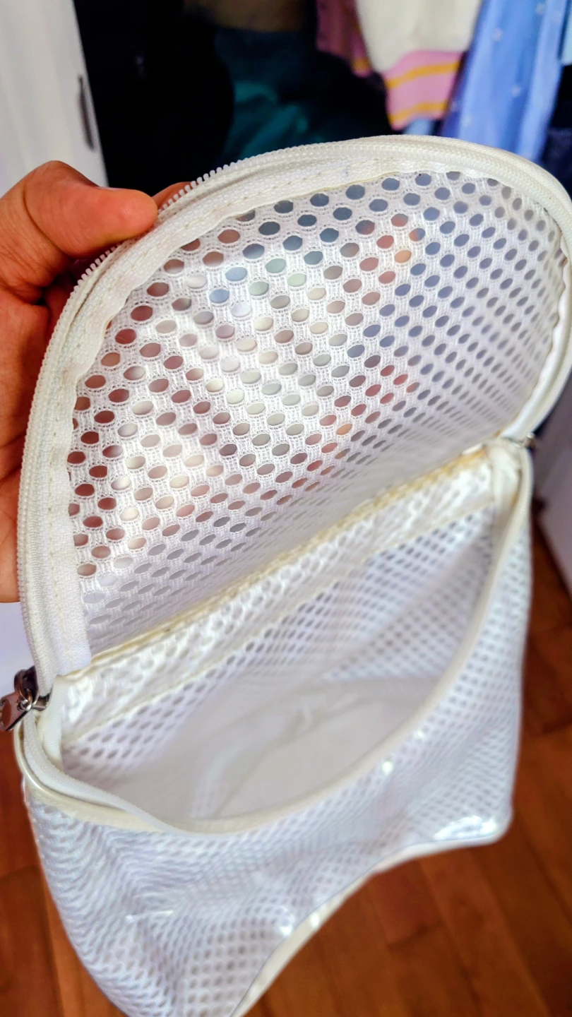 White Plastic Mesh Mini Backpack - photo 3