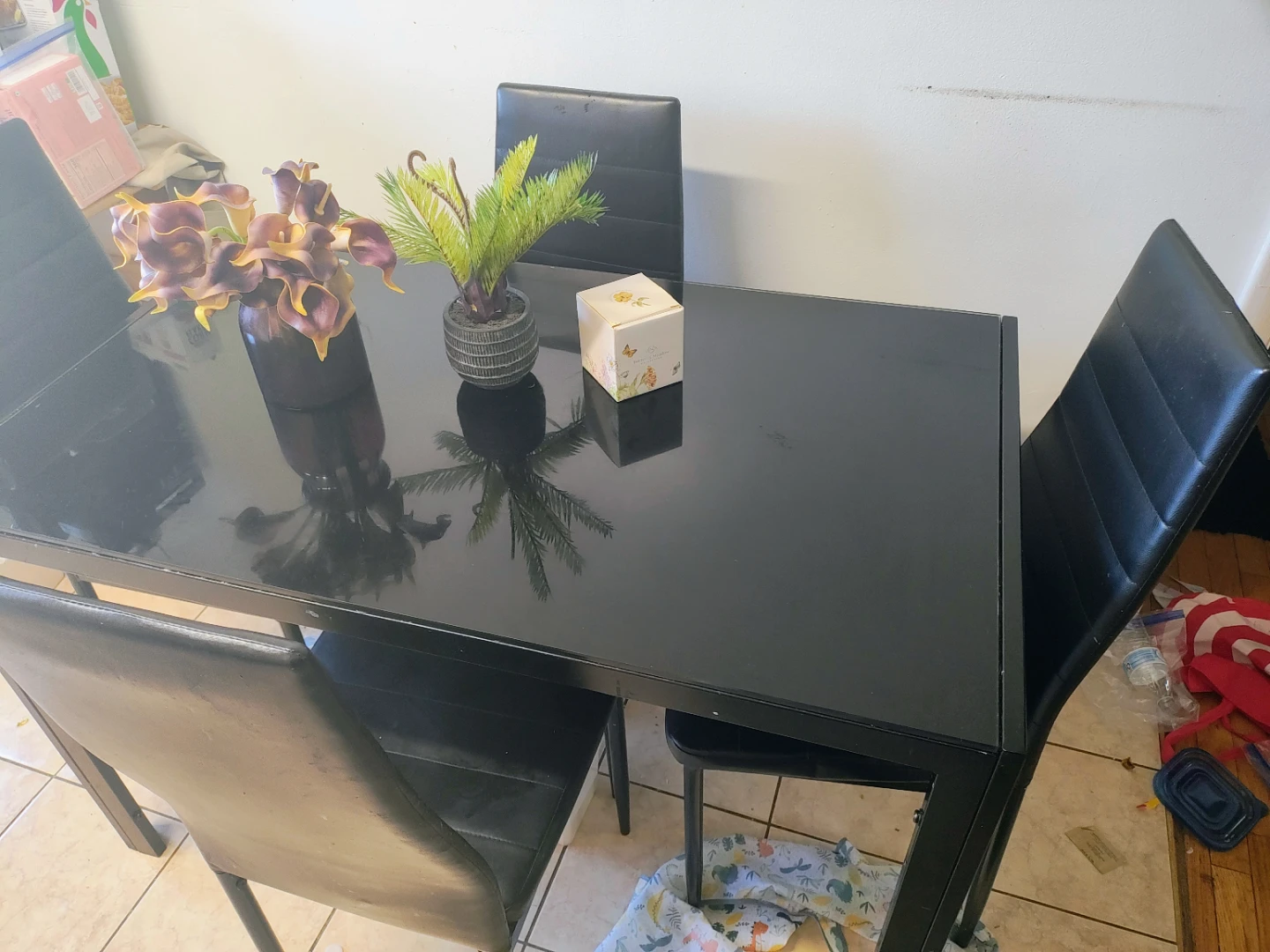 Black Dining Table with 4 Chairs - photo 2