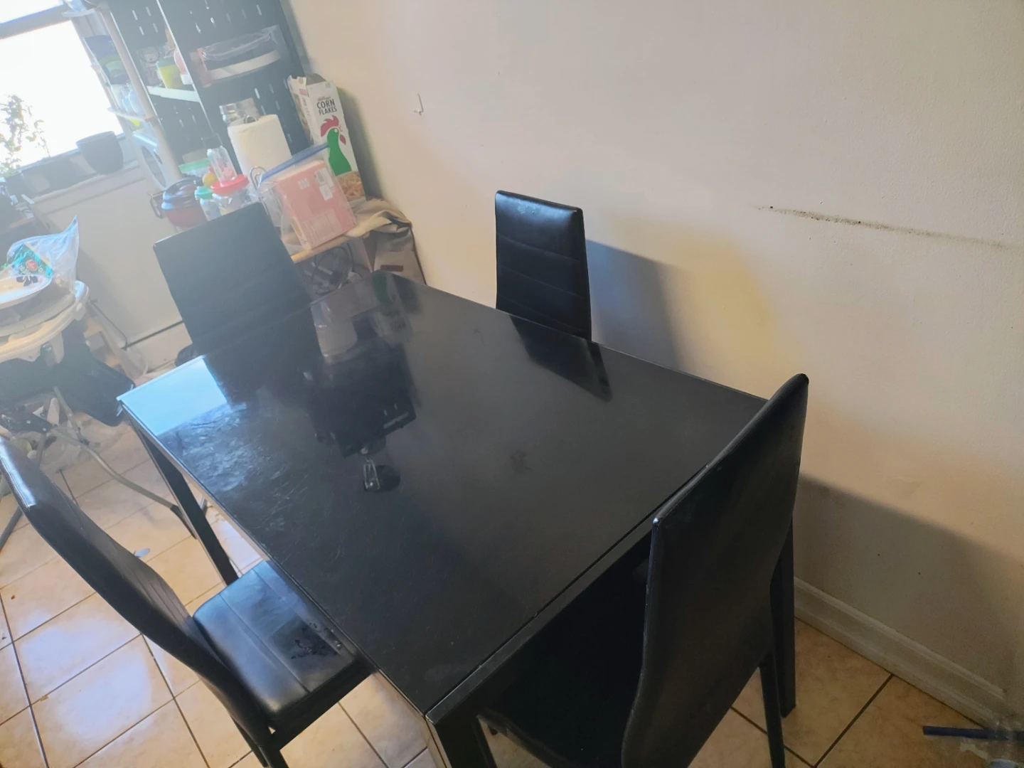 Black Dining Table with 4 Chairs - photo 3
