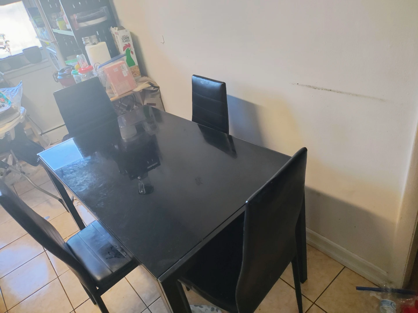 Black Dining Table with 4 Chairs - photo 4