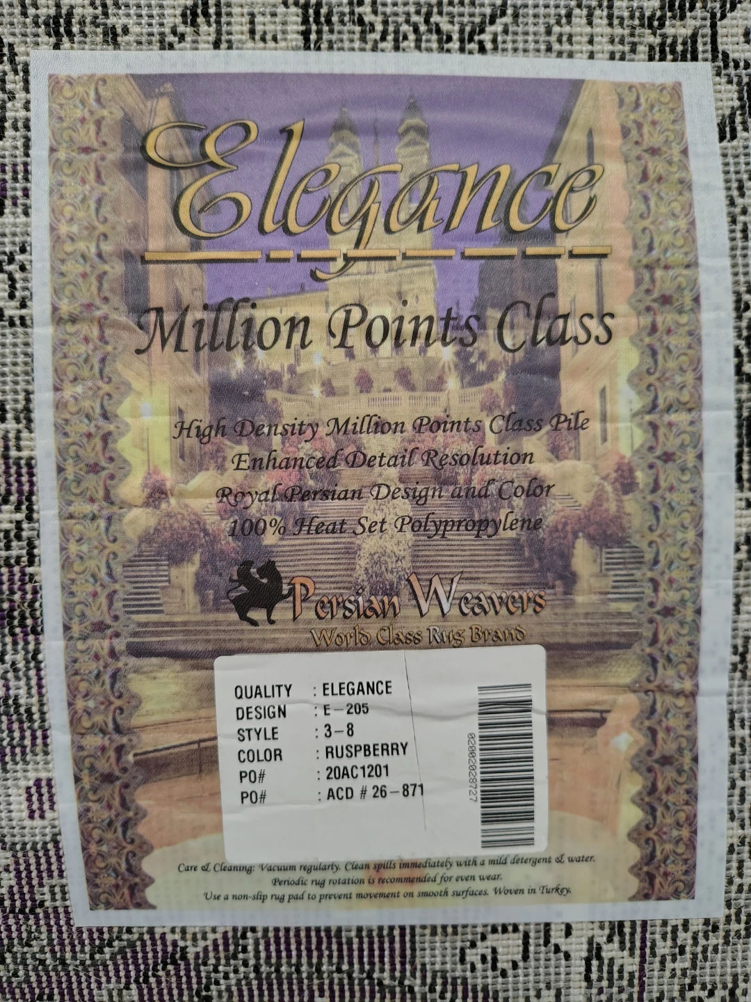 Beautiful Persian Weavers "Elegance" Purple Runner Rug. - photo 4
