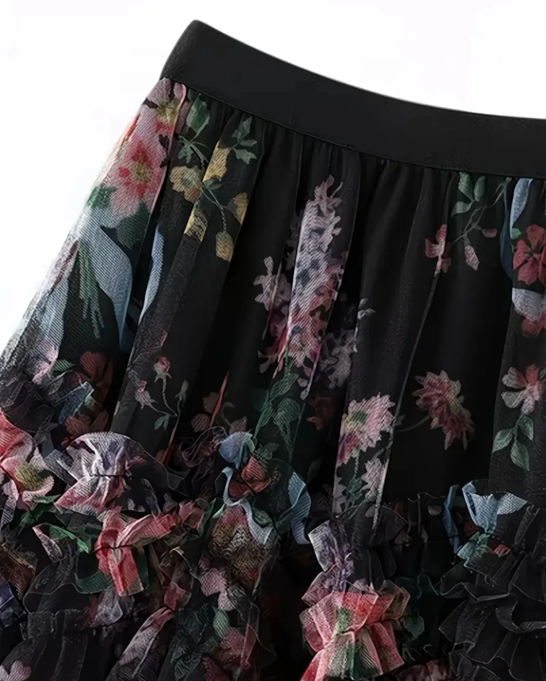 BRAND NEW Floral Ruffle Tulle Midi Skirt - photo 3