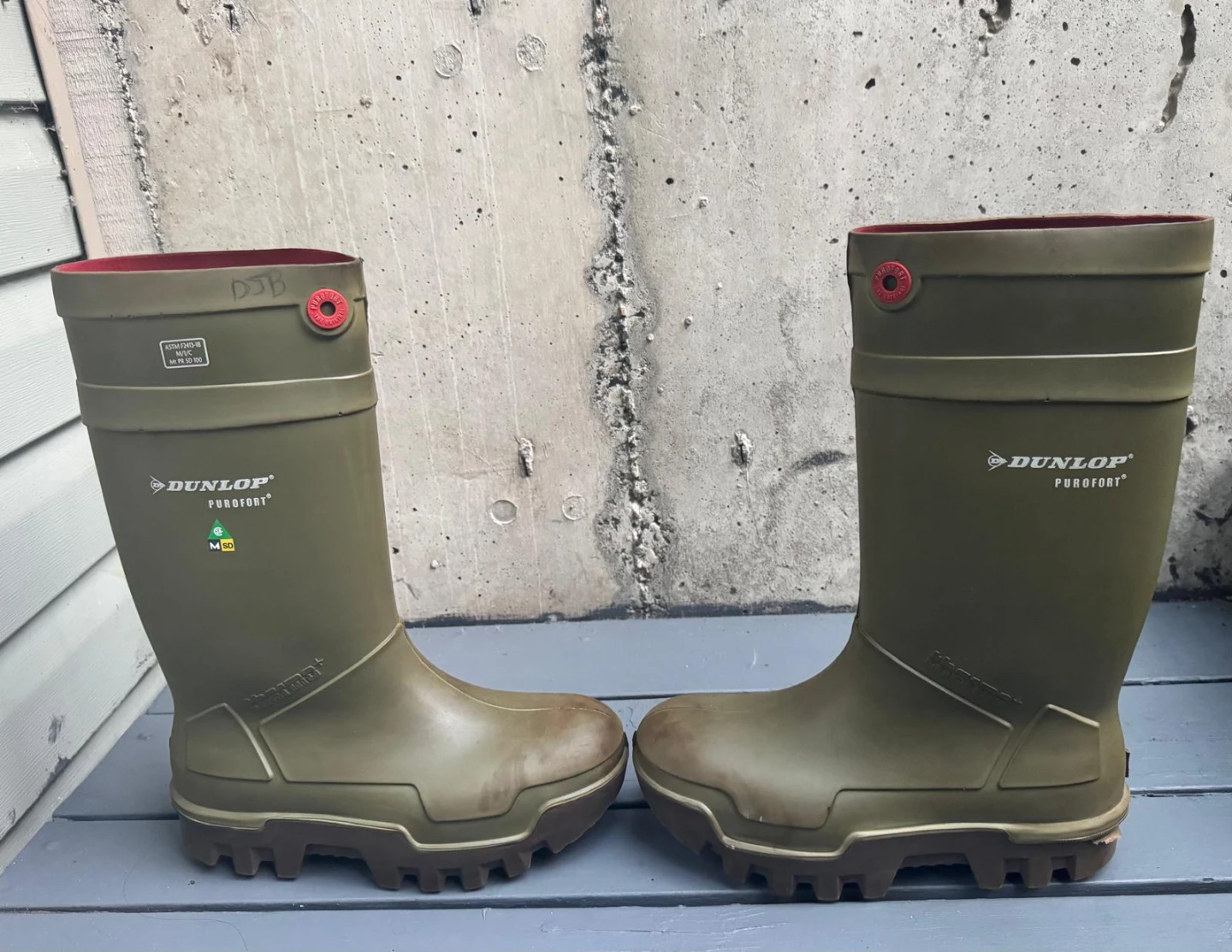 Dunlop Purofort Green Rubber Boots Size 10