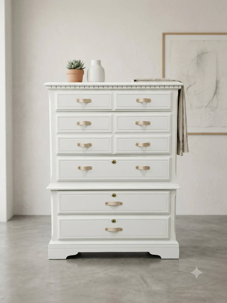 White Tall Dresser Drawers