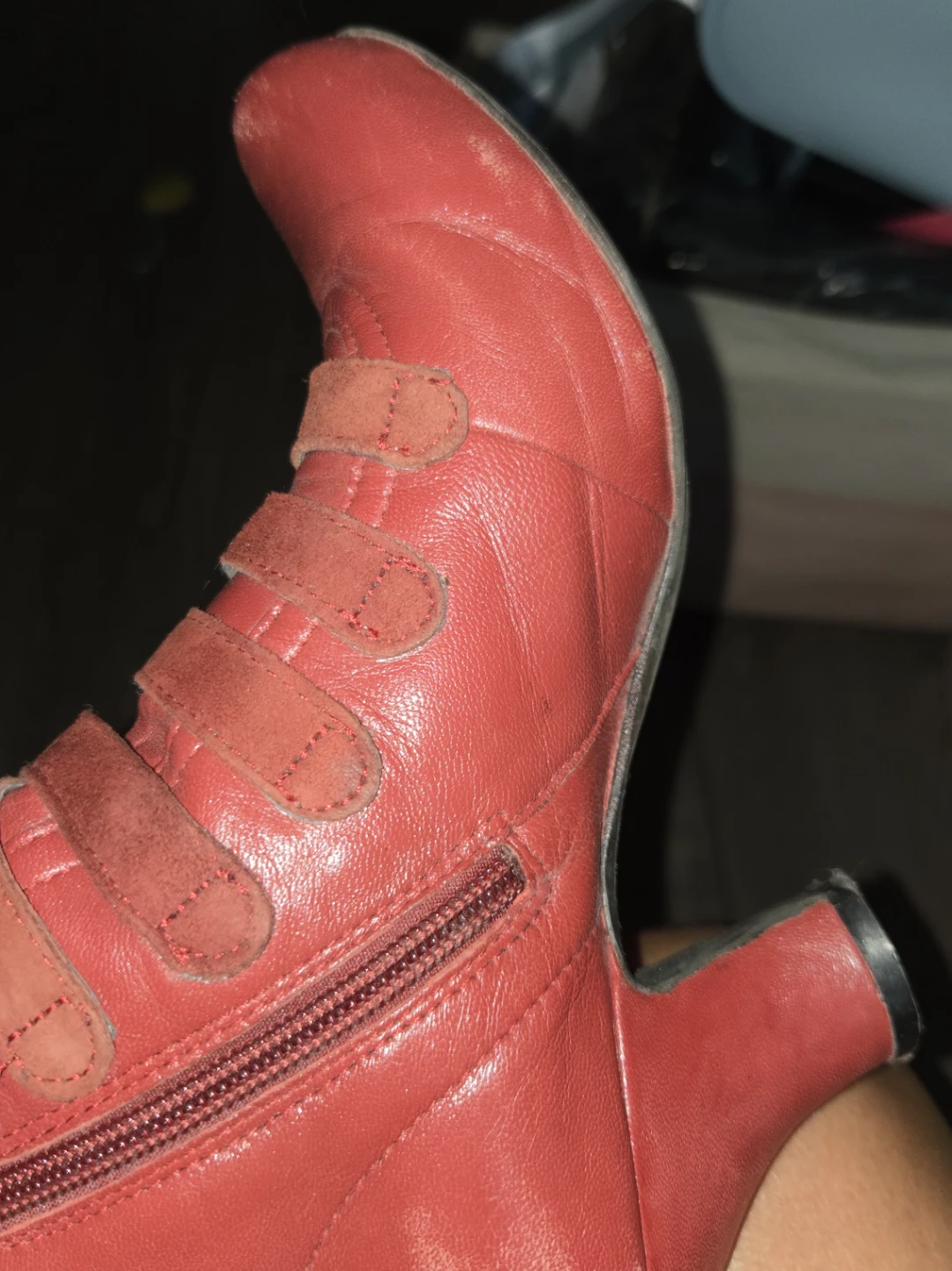 Red Hush Puppies Leather Ankle Boots - photo 2