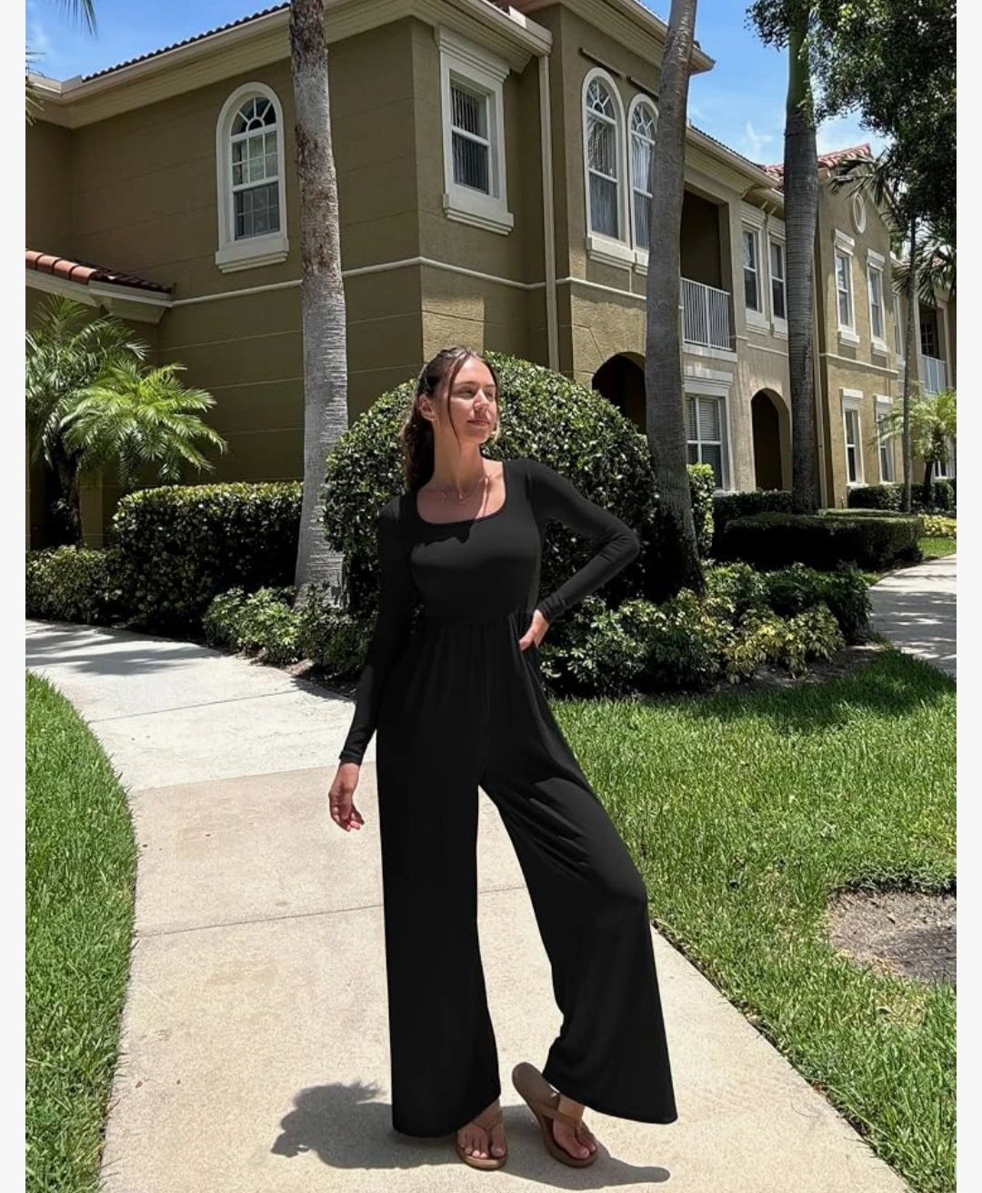 OQQ Black Long Sleeve Jumpsuit Medium - photo 2