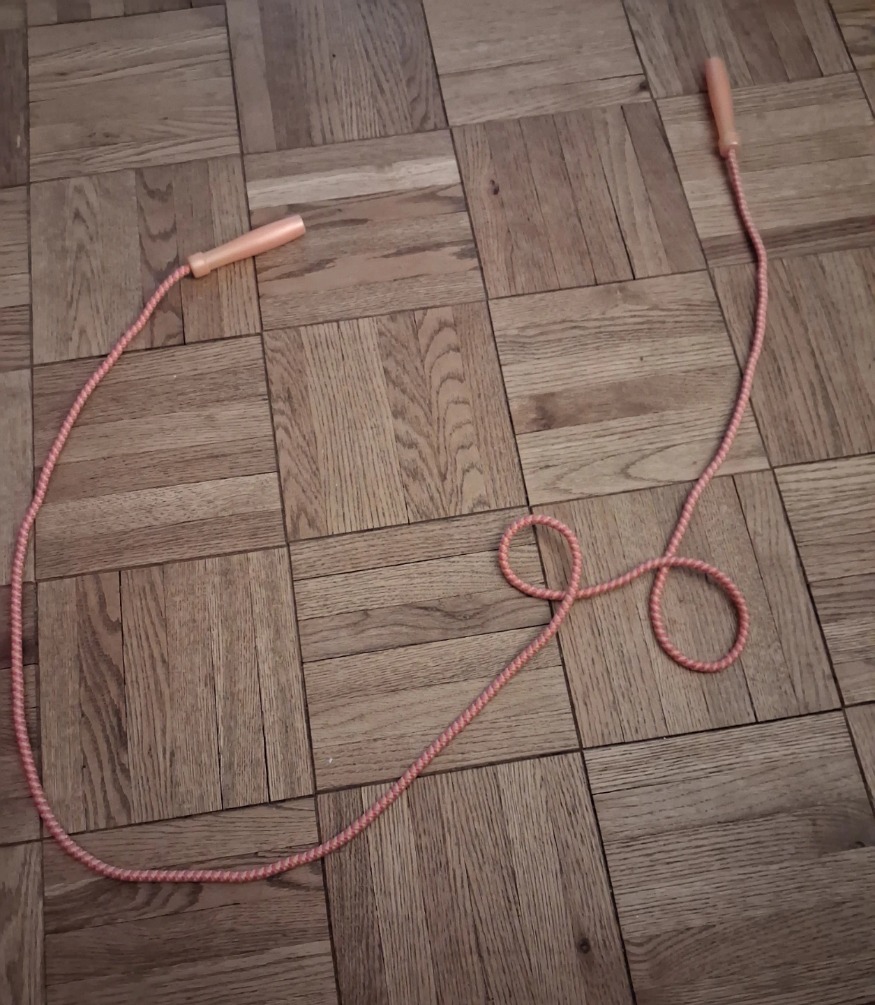 Pink and Orange Jump Rope with Wooden Handles