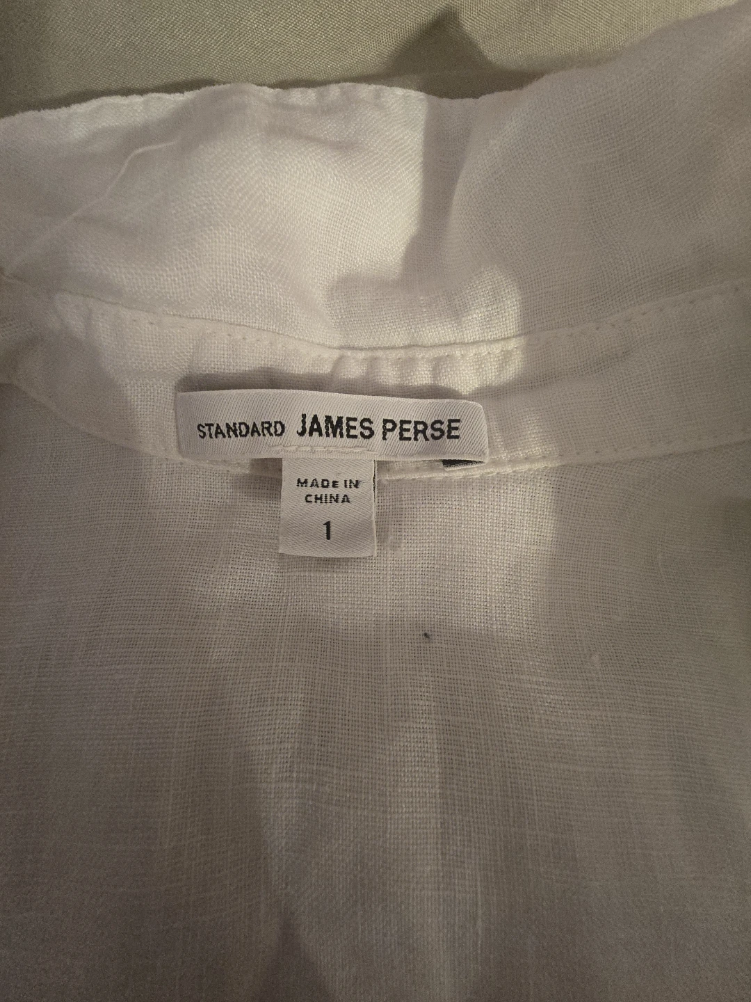 James Perse White Linen Button-Up Shirt Size 1