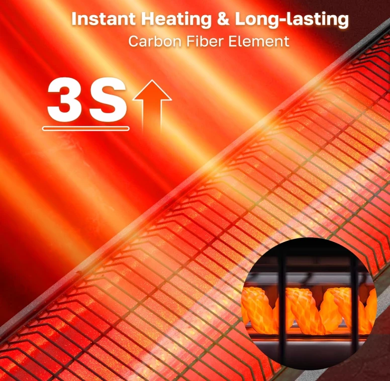ThermoMate 1500W Electric Patio Heater - Black - photo 5