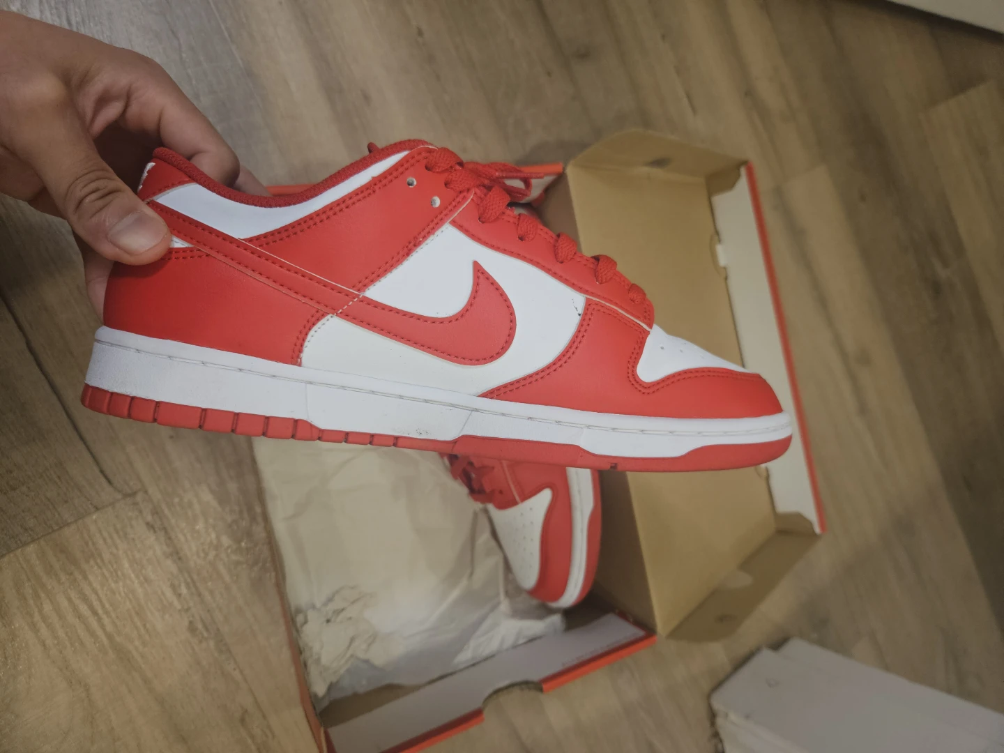 Nike Dunk Low Red White - photo 2