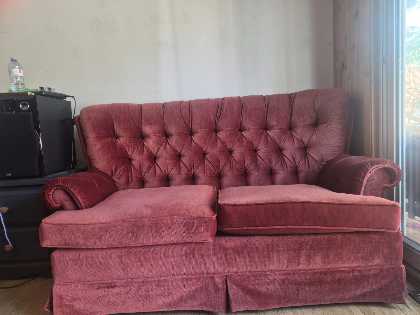 Velvet Tufted Loveseat Sofa sklar peppler - photo 2