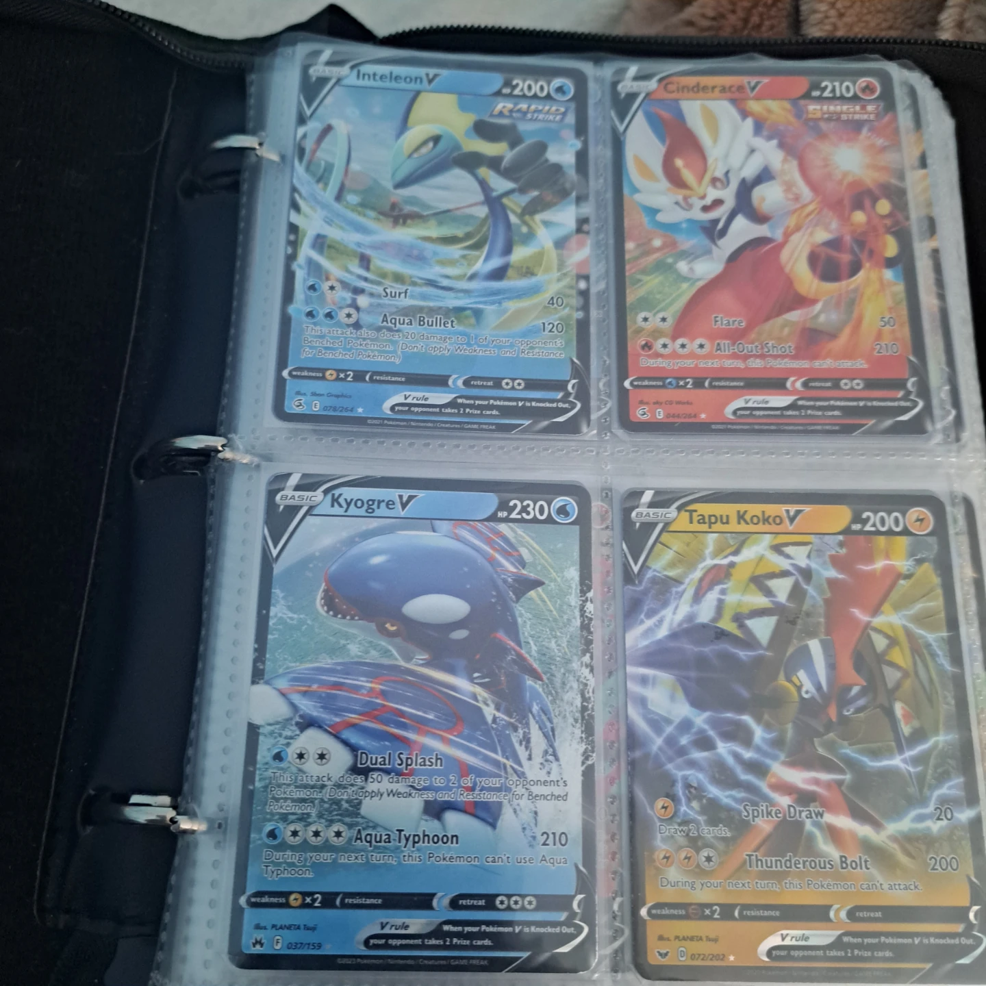 Pokémon Trading Card Binder with V, GX, and VMAX cards