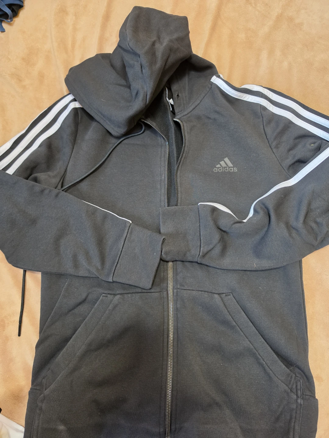 Adidas Full Zip Hoodie with Stripes