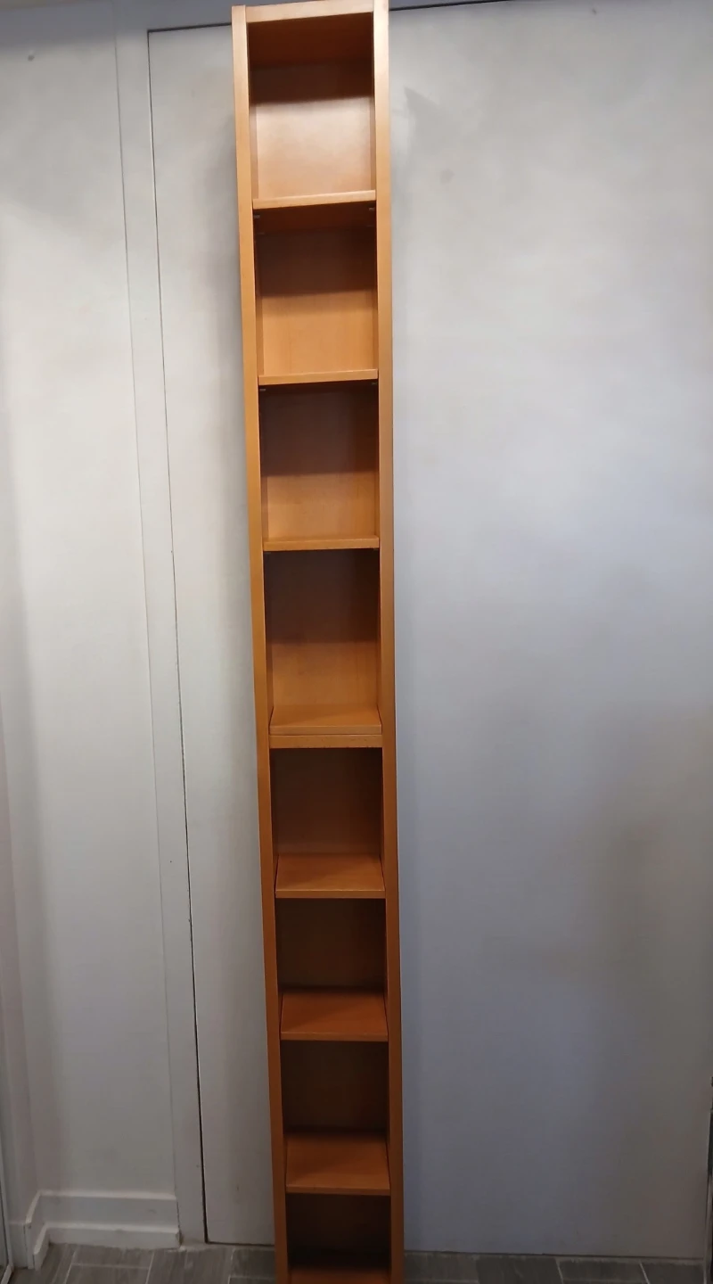 2 Tall Wooden CD/DVD Shelf Unit. $25 EACH.