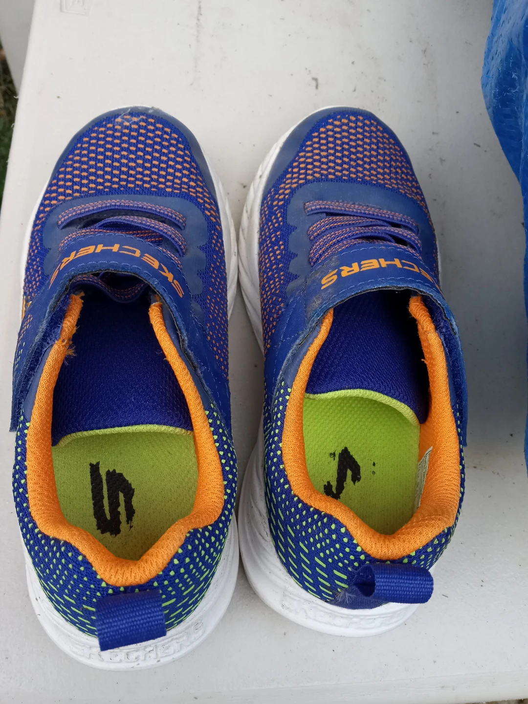 Skechers Blue Orange Kids Running Shoes