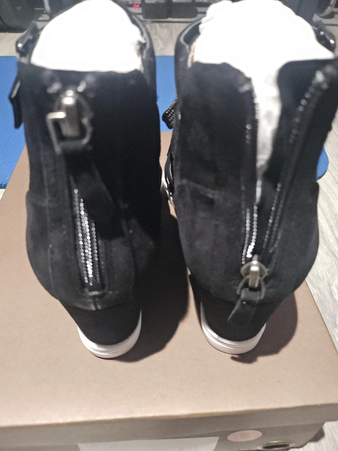 Black Suede Wedge Booties - photo 3