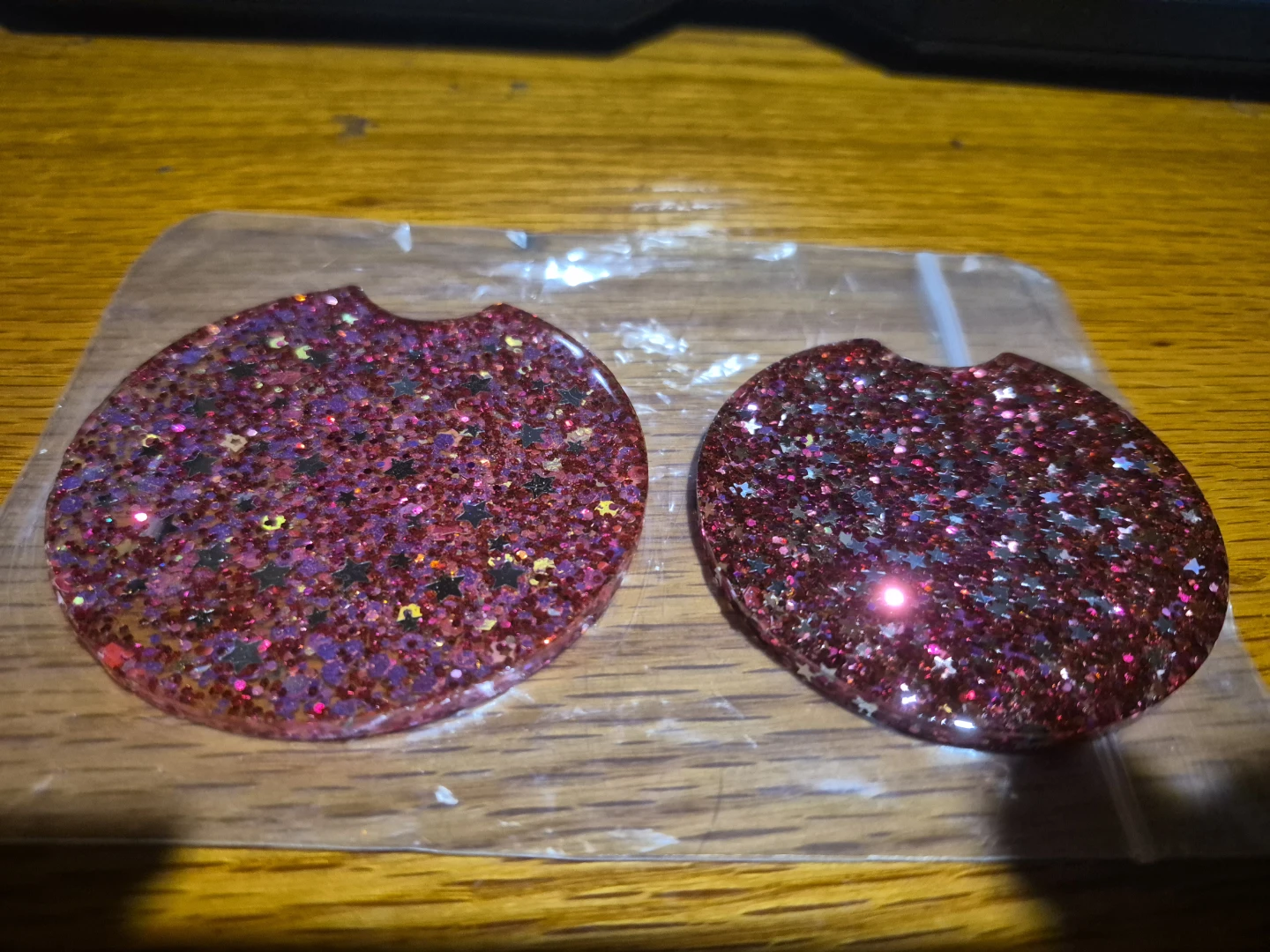 Sparkly Glitter Car Coasters (Set of 2)