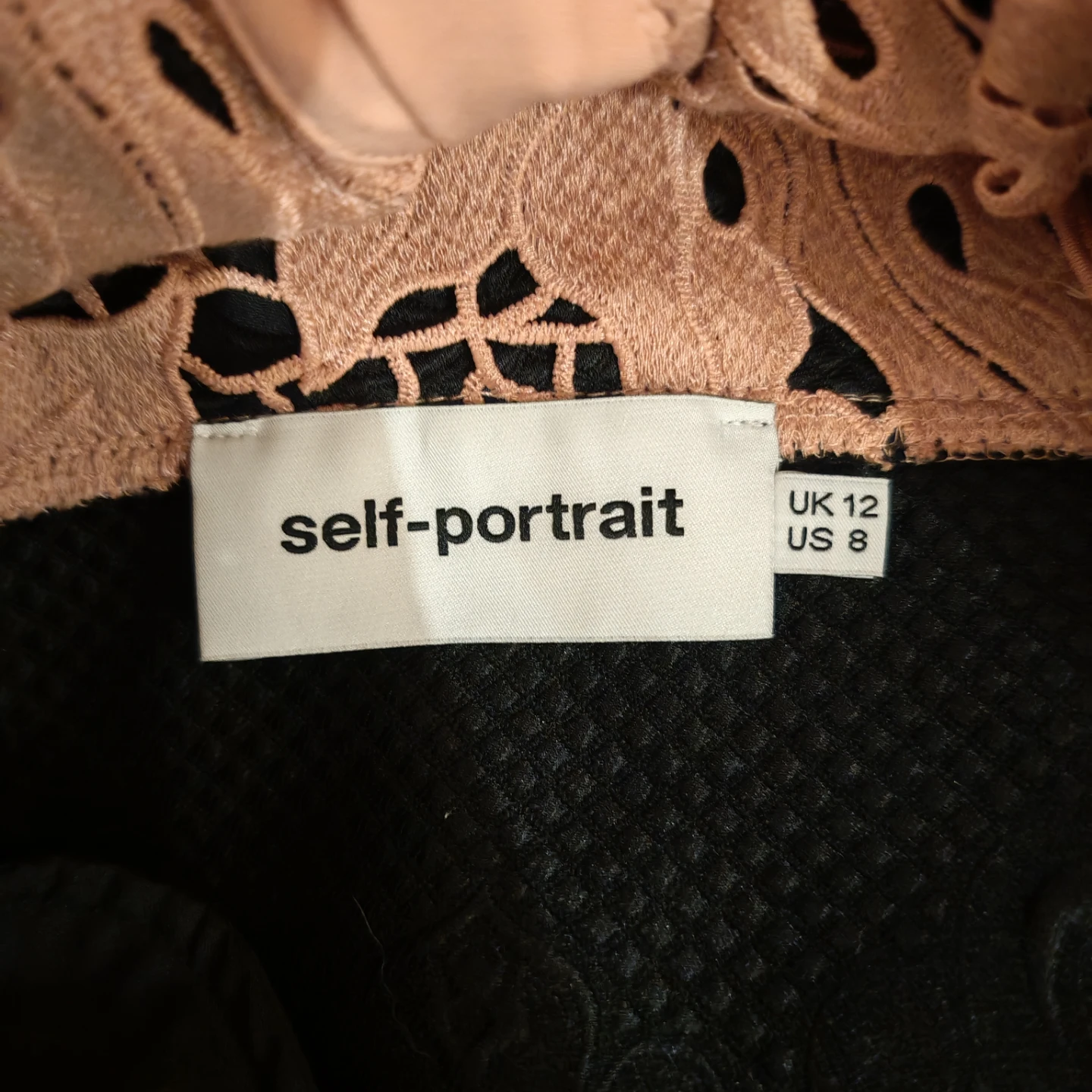Self-Portrait Black Botanical Crest Jacquard Mini Dress - photo 5