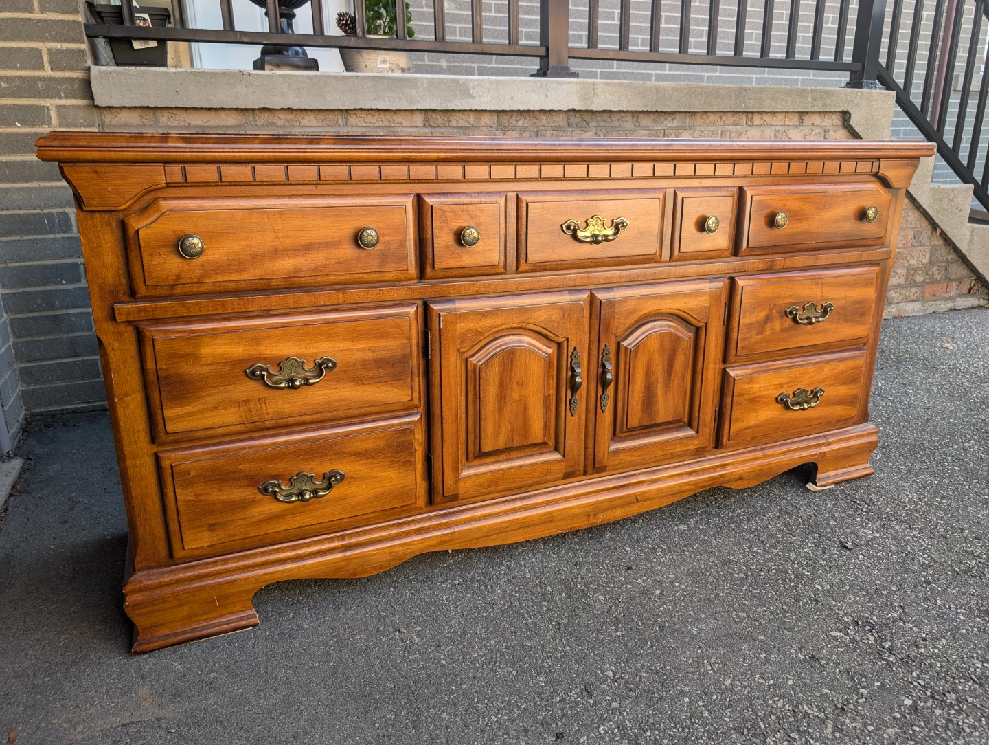Wooden Bed Frame and Dresser Set