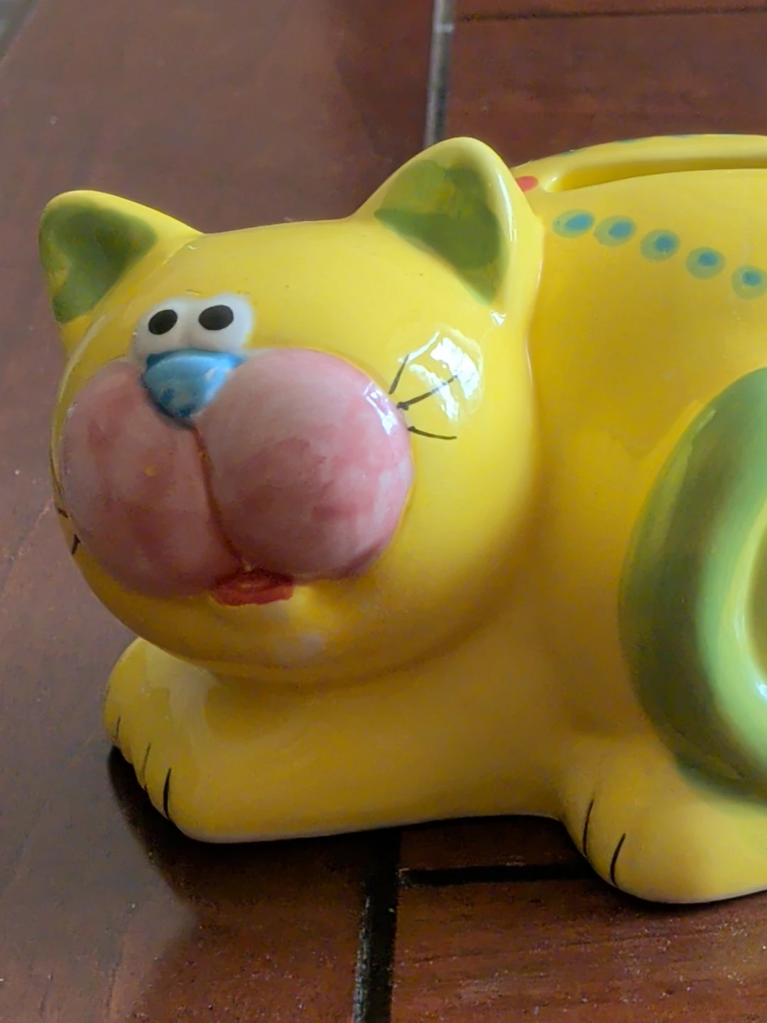 Yellow fat  Cat Ceramic Piggy Bank - photo 2