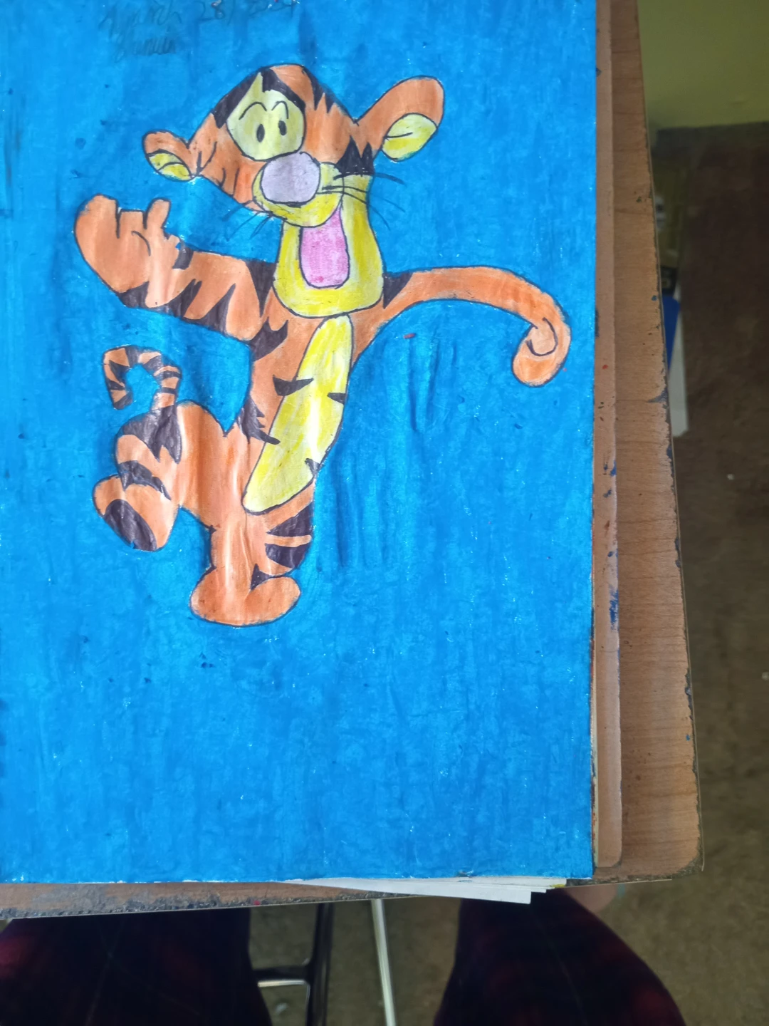 TIGGER WITH BLUE BACKGROUND BY SHERWIN
