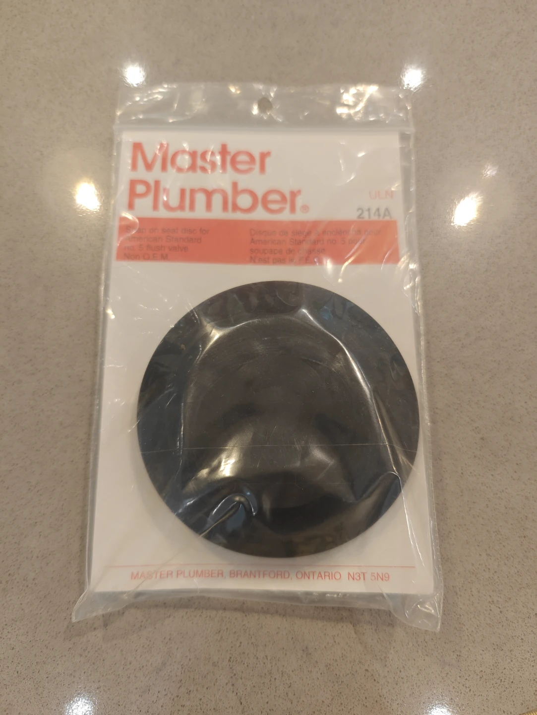 Master Plumber Toilet Tank Flush Valve Seal Disc