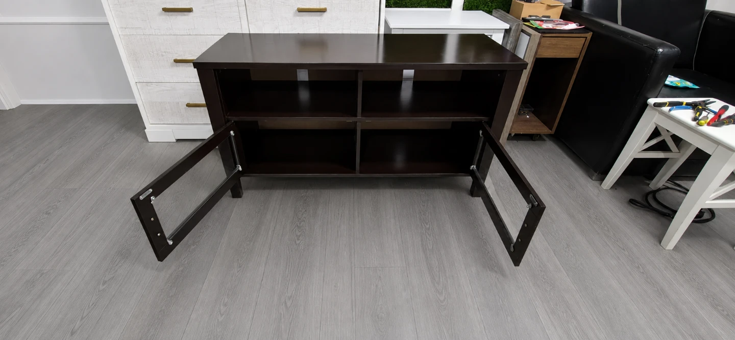 Dark Brown Media Console with Storage - photo 3