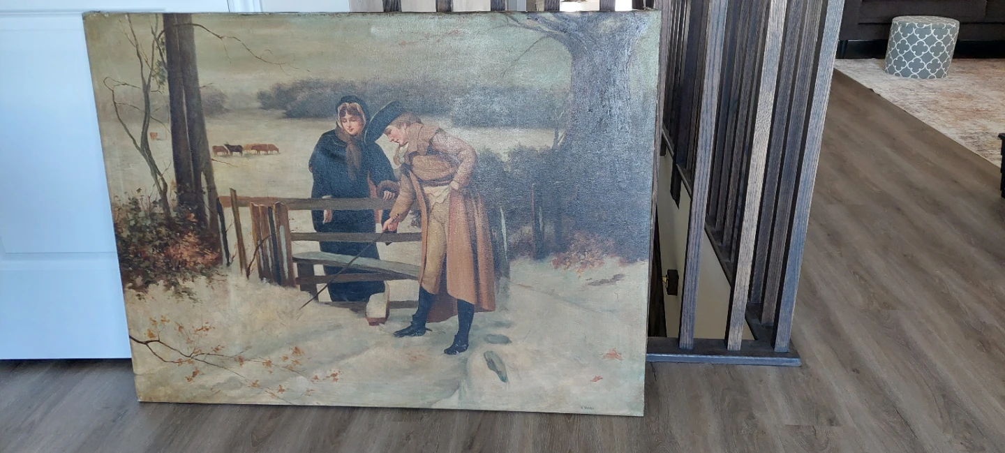 Historic canvas print on wood backing. - photo 3
